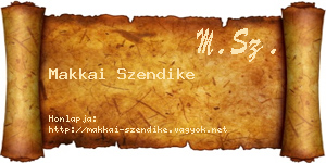 Makkai Szendike névjegykártya